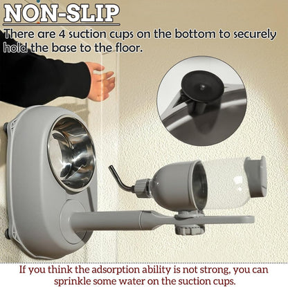 Fhiny Dog Water Feeder Bottle with Stand, Dispenser Automatic Water Food Bowl for Cage Leak-Proof No-Drip Adjustable Raised Pet Slow Water Bottle Dog Kennel Durable Drinker Container