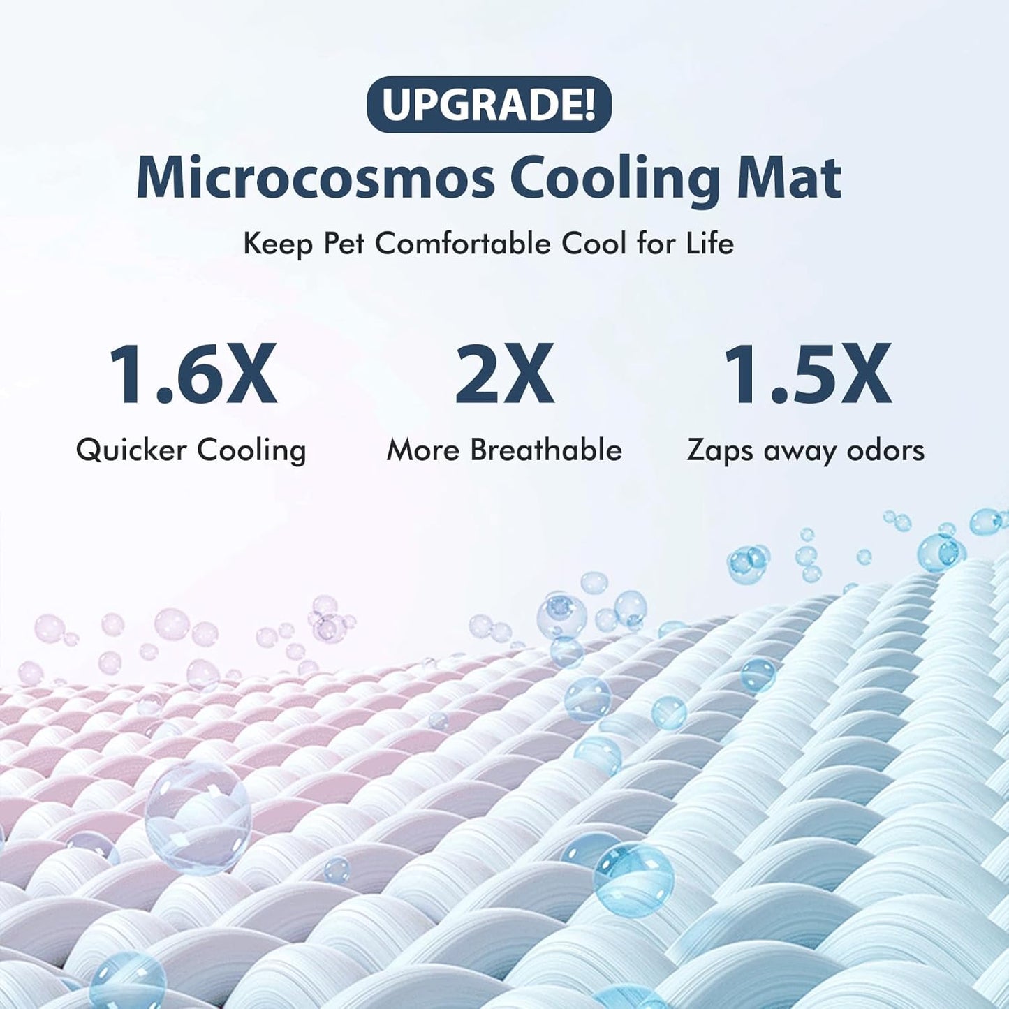 MICROCOSMOS Summer Cooling Mat & Sleeping Pad- Water Absorption Top, Materials Safe, Easy Carry, EZ Clean. Keep Cooling for Pets, Kids and Adults.(Grey, 24" x18")