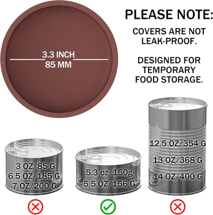 OHMO 2 Pack Pet Food Can Lids, (3.3 in / 85mm) Silicone Pet Food Can Lids Covers for 5.5 oz Cat and Dog Food Cans, Mars&Coral