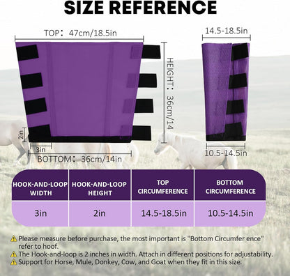Premium 4-Pack Horse Fly Boots & Leggings Loose-Fit Fine Mesh with Stay-On Fasteners, Support Strips & Anti-Stomp Design Breathable Non-Slip Protection Leg Wrap (Large) Lavender Purple