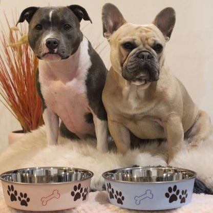Loving Pets Bella Dog Bowls- Stainless Steel Dog & Cat Bowls - Spill Proof Dog Food Bowl, Cat Bowl, Puppy Essentials & Pet Supplies Great for Home & Travel (Small 10-20 lbs, Paparazzi Pink)