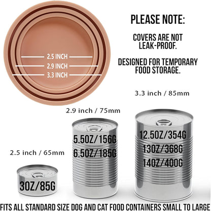 OHMO 2 Pack Dog Food Can Lids, (3,12, 14oz etc.) Universal Size BPA Free Silicone Covers for Cat and Pet Food