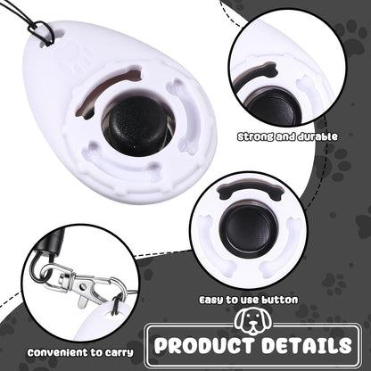 Frienda 18 Pieces Dog Training Clicker, Pet Behavioral Training Clickers with Wrist Strap for Dogs Cats Puppy Birds Horses (White)