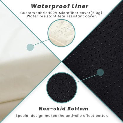 Laifug Orthopedic Memory Foam Extra Large Dog Bed with Pillow and Durable Water Proof Liner & Removable Washable Cover & Smart Design (Large (46"x28"x8"), Grey)