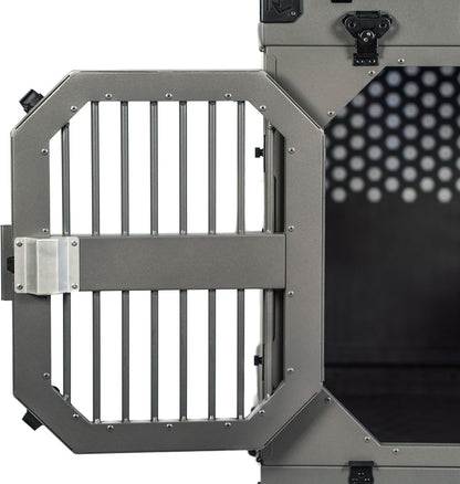 ROCK CREEK CRATES Collapsible Dog Crate: Meticulously Engineered, Durable Aluminum Construction, Non Slip Feet | 10 Year Warranty | Ideal for Indoor & Vehicle Use (White Snowfall, 30 Inch)