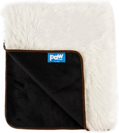 PupProtector Waterproof Throw Blanket for Dogs and Cats, Pet Blanket Cover for Couches, Sofas, Beds, Car Seats, Furniture, Calming Soft Faux Fur, Polar White, Original (60" L x 50" W)