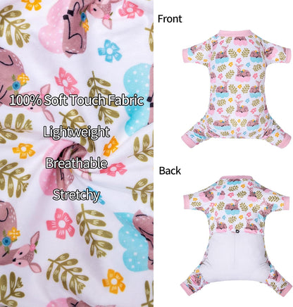 CuteBone Small Dogs Outfit Soft Puppy Onesies Pjs Dog Pajamas Pet Coat Cat Apparel Comfy Doggie Jumpsuit Bodysuit for All Seasons P286L