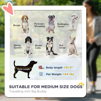 PawHut Dog Stroller, Pet Stroller 3 Wheels with Easy One-Hand Fold, Rubber Wheels, Storage Bag, Soft Cushion, Safety Leash, for Small & Medium Dogs, Blue