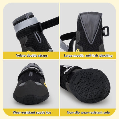Dog Shoes for Large Medium Small Dog, Mesh Breathable Dog Shoes for Hot Pavement, Anti-Slip Dogs Boots Paw Protectors with Reflective for Outdoor Walking Indoor Hardfloors (Size 7)