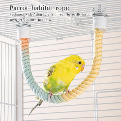 3pcs Gradient Colorful Bird Rope Perch Stand,Bird Cage Climbing Rope Toys Accessories,Bendable Climbing,Parakeet Lovebirds Cockatiels Budgies Play (9.8'',15.7'',39.3'')