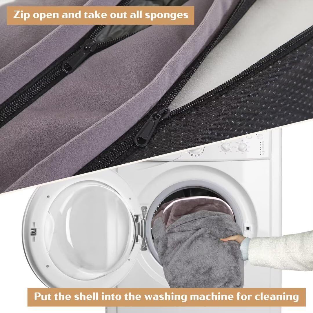 Comfort Expression Large Dog Beds Waterproof Comfy Pet Bed for Dogs Sofa, Orthopedic Foam Dog Beds with Washable Removable Cover & Non-Slip Bottom(Large,Purple)