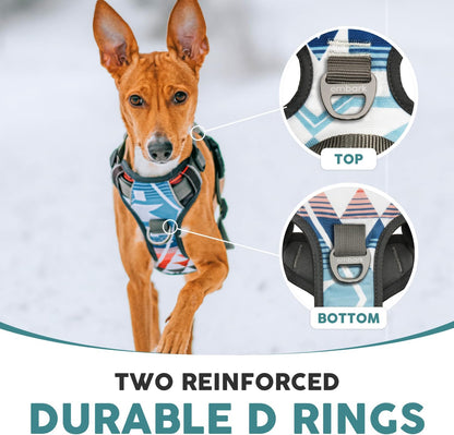 Embark Adventure Dog Harness, Reflective Trim XL Dog Harness for Extra Large Dogs No Pull - Military Grade Nylon, 2 Leash Clips & Gel Lined Handle.