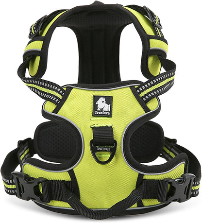 TRUE LOVE Truelove Adjustable No-Pull Dog Harness Reflective Pup Vest Harnesses Comfortable Control Brilliant Colors TLH5651(Neon Yellow,M)