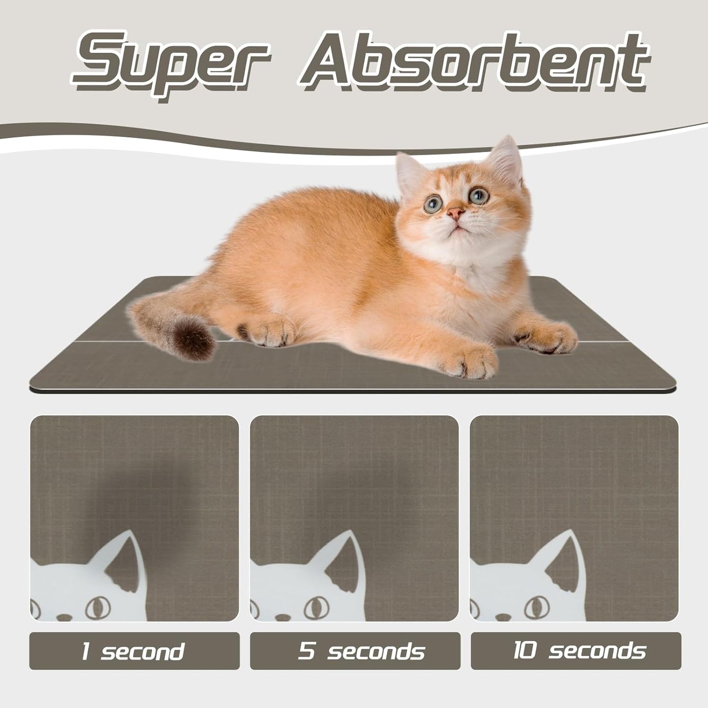 Le courant Dog Cat Food Mat,Rapid Absorbent Pet Feeding Mat,Bone Shaped Dog Placemat Water Bowl Mat with Rubber Backing,No Stains Dog Cat Mats Indoor, Pet Accessories Supplies,Brown-11.8x19.7 in