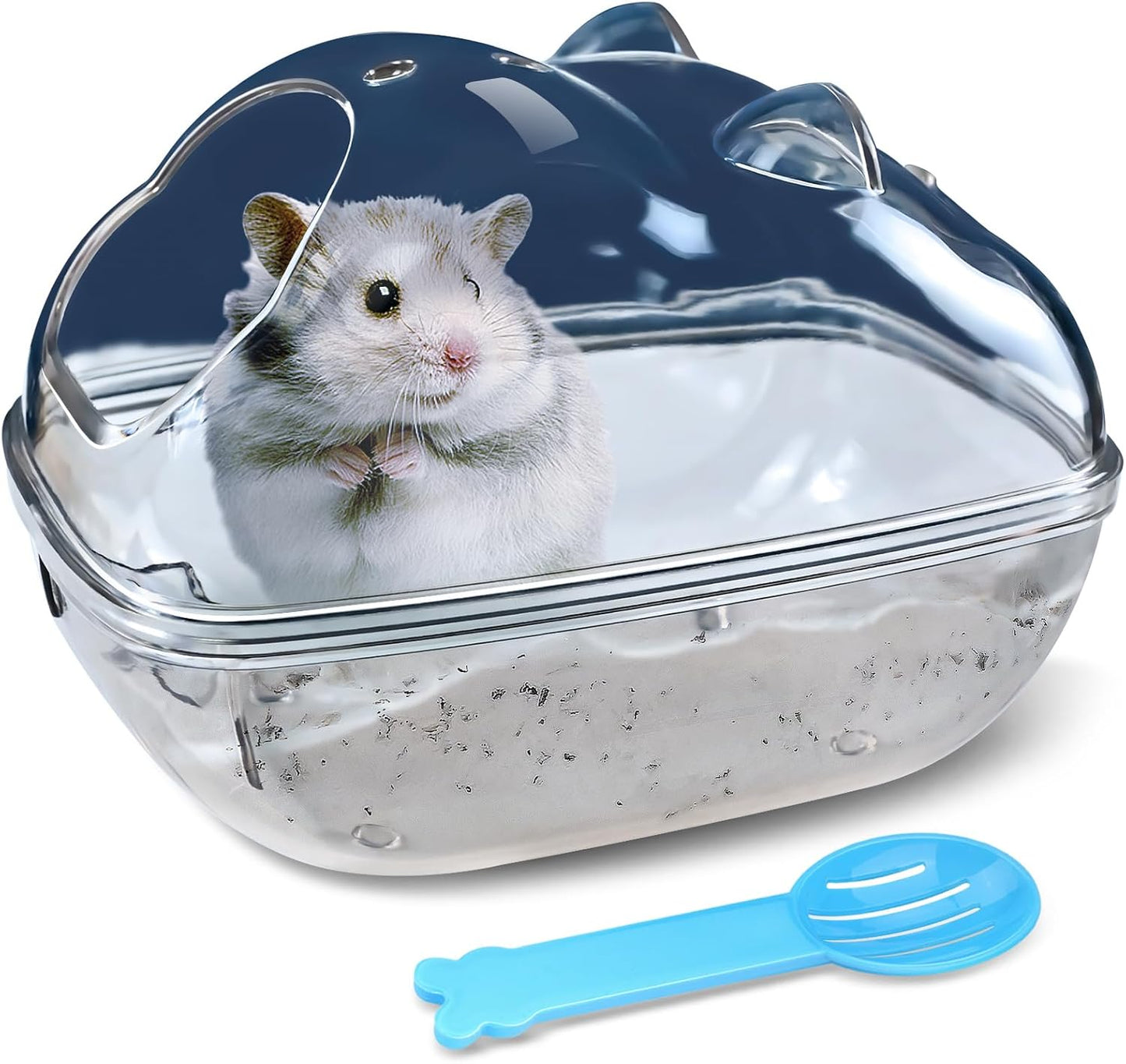 Hamster Bathtub,Hamster Bathroom,Small Animal Habitat Décor,Sand Bath Container Transparent Beds,Hamster Bed,Ice Bathtub,Sleep Pad Nest,Sand Bath Box for Cage Accessories（M）