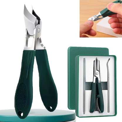 3Pc/Set Eagle Beak Beveled Nail Clippers, Eagle Beak Nail Clippers for Thick Nails, Long Handle Wide Jaw Opening Anti-Splash Slanted Nail Clipper for Men&Women