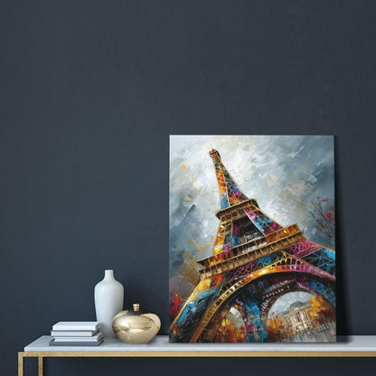 Paris Eiffel Tower Wall Art Paris Architecture Canvas Wall Decor Europe City Eiffel Tower Pictures Painting Print Artwork Framed Decorations Gifts for Living Room Bedroom Office 16"x20"