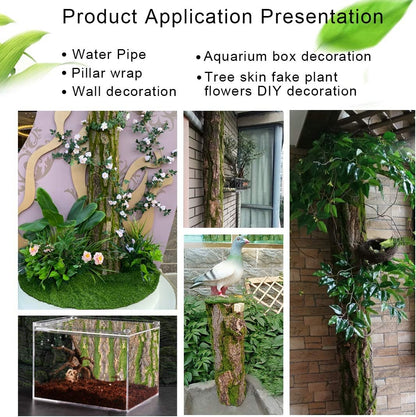 PINVNBY Reptile Terrarium Cork Background, Bearded Dragon Tank Bark Backdrop Wall Decor with Artificial Moss for Gecko Lizard Tortoise Frog Chameleon(4 Pack)