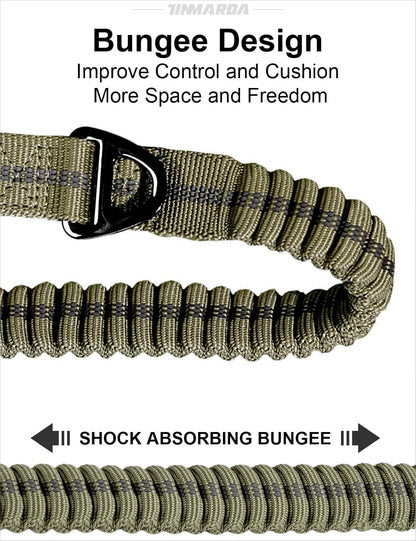 Heavy Duty Dog Leash with 2 Padded Handles & Advanced Easy Metal Clip, 4-6FT Shock Absorbing No Pull Dog Leashes for Medium Large Dogs That Pull (Army Green)