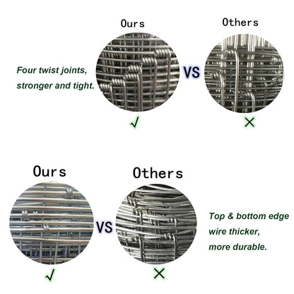 Farm Fence 6ft x 100ft Heavy Zinc Coating Field Wire Fencing, Deer Fence, Galvanized Livestock Fence,Goat Fence,Hog Wire Fencing, Garden Fencing Used to Yard and Garden