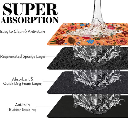 Dog Food Mats for Floors, Absorbent Dog Bowl Mat for Food and Water Dispenser Mat, Quick Dry Cat Food Mat Pet Supplies