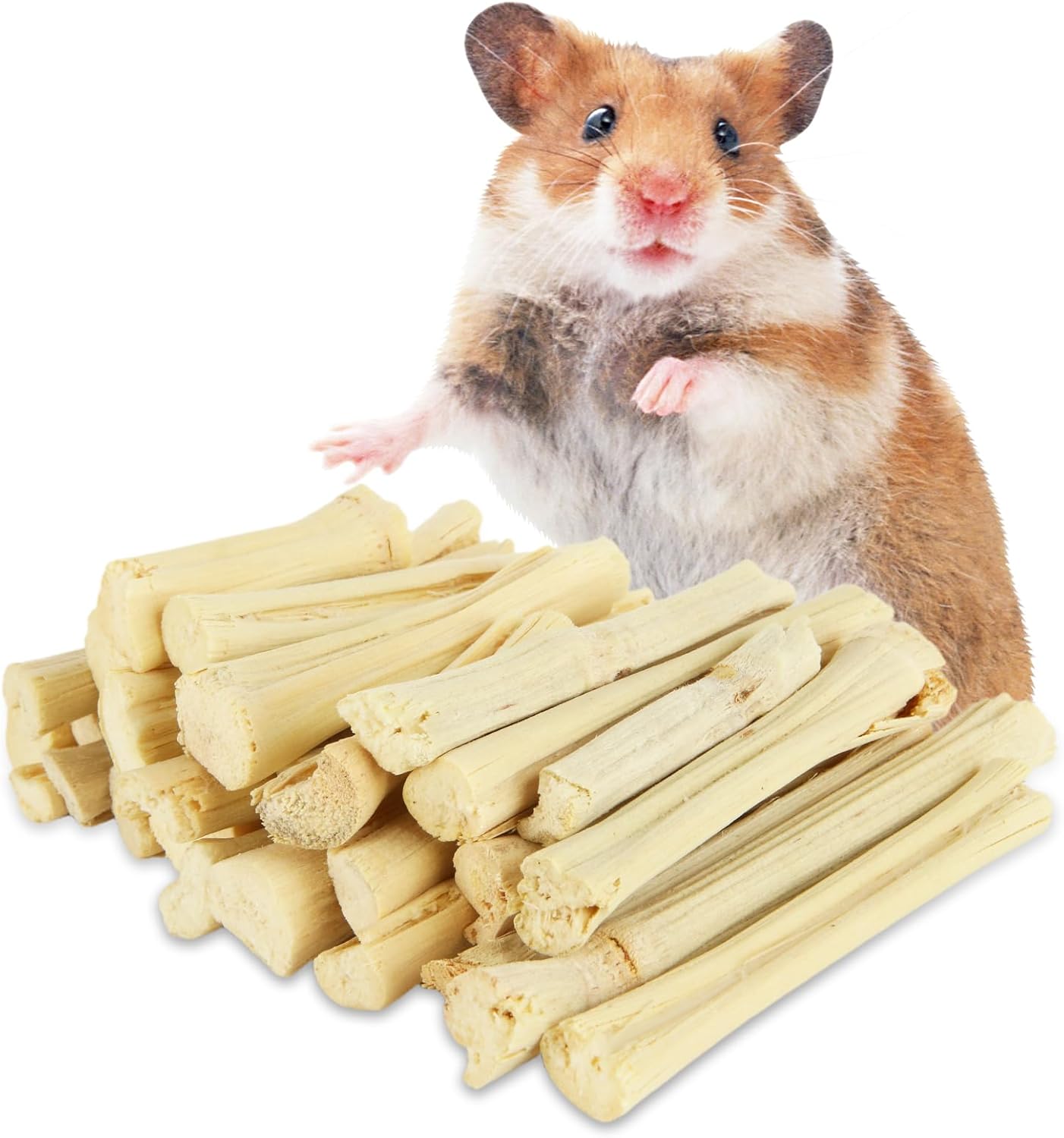 1000g/2.2lb Sweet Bamboo Sticks for Rabbits, Guinea Pig Chew Toys Bunny Toys for Rabbits Indoor, Teething Toy for Small Animals Rabbits, Hamsters, Chinchillas, Guinea Pigs