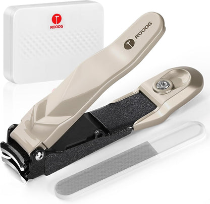 Nail Clippers for Men Women with Catcher,No Splash Ultra Sharp Professional Heavy Duty Nail Clipper,Adult Sturdy Fingernail Clipper & Toenail Clipper with Nano Nail File for Travel,Gifts