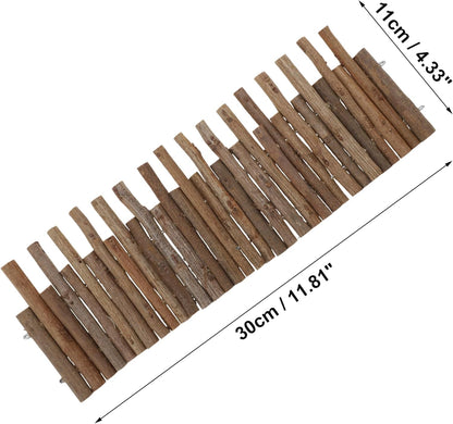 Hamster Toys, Flexible Hamster Wooden Bridge, 11.8In Hamster Fence, Hamster Cage Decor and Platforms, Hamster Cage Accessories(11.8In)