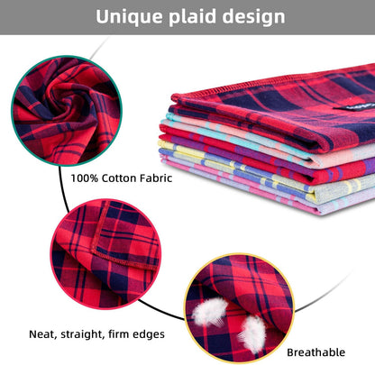 Summer Dog Bandana XLarge-Dog Scarf Vibrant Color Yellow Blue Plaid Printing Adjustable Bib Handkerchief Accessories for Large Dogs (XL)