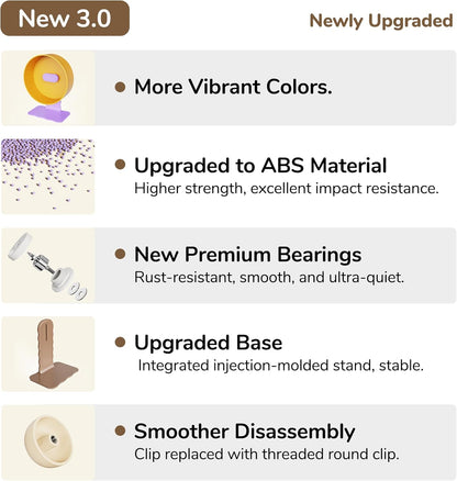 Quiet Hamster Wheel 10.2 Inch Dual-Bearings Silent Small Animals Running Exercise Wheel Height Adjustable for Syrian Hamsters, Gerbils, Rats, or Other Small Pets, Mousse White