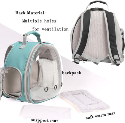 Guinea Pig Carrier Backpack with Soft Warm Mat Set,Lizard Backpack Carrier,Space Capsule Clear Bubble Window Astronaut Reptile Carrier Backpack for Bearded Dragon,Sugar Glider,Bunny
