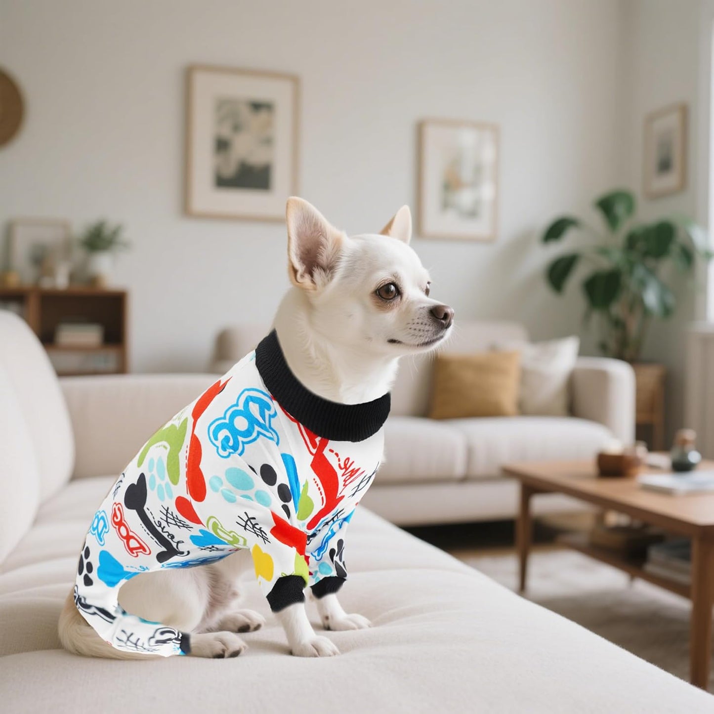 2PCS Dog Pajamas for Extral Small Xs Sized Doggie Pjs Clothes Puppy Onesies Outfits Pet Jammies Boy Girl Male Female Apparel Soft Breathable Paw Bone XS