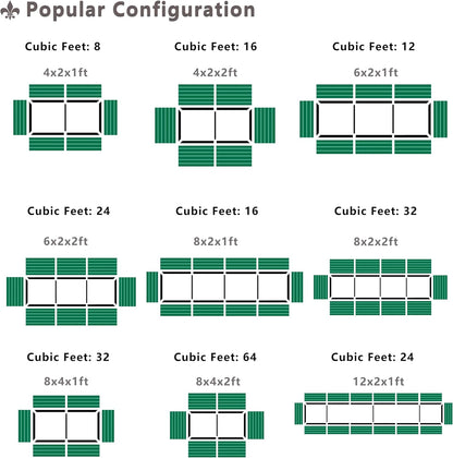 EKX 8x4x2FT Galvanized Raised Garden Bed, Raised Garden Bed Kit-Metal Planter Box Outdoor,Planting for Vegetables, Fruits,Herbs, Flowers-Slive