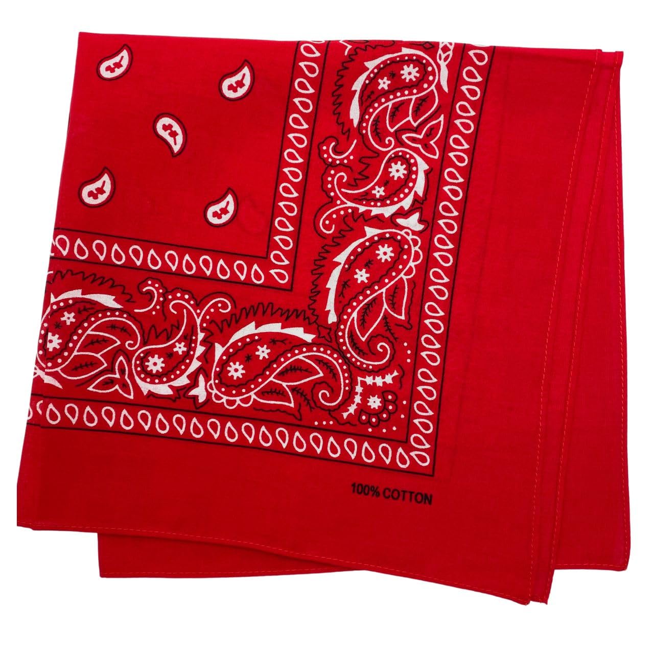 MDSTYLE 100% Cotton Bandana for Men & Women 22" x 22". Chosen for real quality, fits naturally into