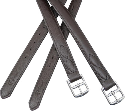 Jeereal Stability English Stirrup Leathers with Strong Nylon Core for Equestrian Riding