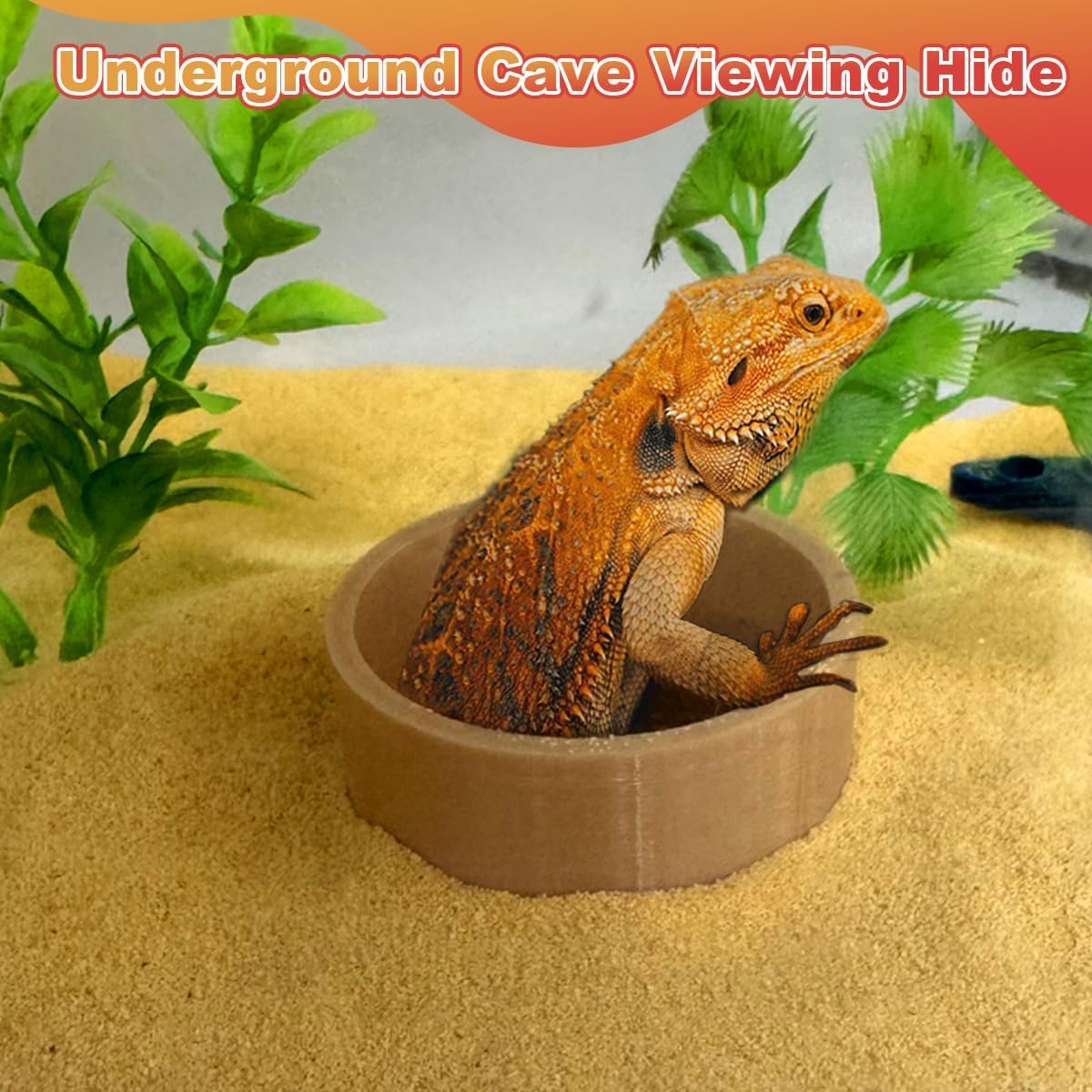 Bearded Dragon Underground Cave Hide - Bearded Dragon Tank Accessories, Reptile Tank Accessories, Leopard Gecko Tank Accessories, Reptile Habitat Tank Enrichment
