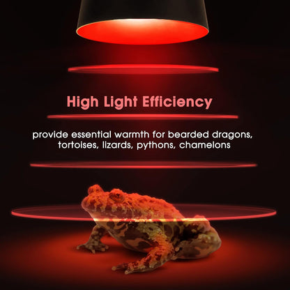 Briignite Reptile Heat Lamp Red, Reptile Night Lamp 50W, G9 Heat Bulb & Dome Reptile Light Fixture, Aluminum Reflector, Dimmable Heat Lamp for Chicken Turtle Snake Gecko Lizard, 1 Pack