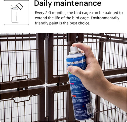 wonline Parrot Cages for Large Birds Outdoor Extra Large Bird Cage with Bird Cage and Perch, Suitable for Macaws Canaries Parrots Budgie Lovebirds