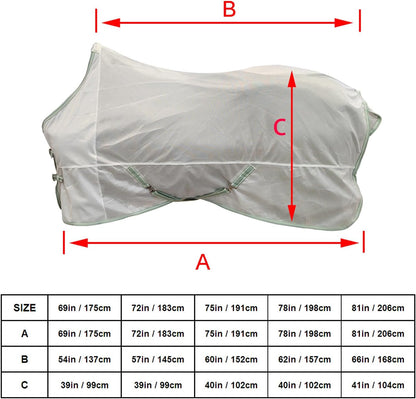 BARN & STABLE Breathable and Tear-Resistant Horse Fly Sheet with UV Protection Equine Summer Sheet Horse Fly Blanket with Removable Web Leg Straps