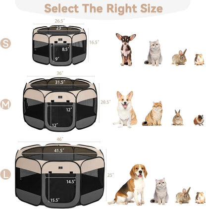 A4Pet Portable Kitten Playpen for Cats, 27" Foldable Pet Playpen for Puppy/Cat/Rabbit/Chick, with Removable Zipper Top & Mesh Panel(11”W × 7.5”H)