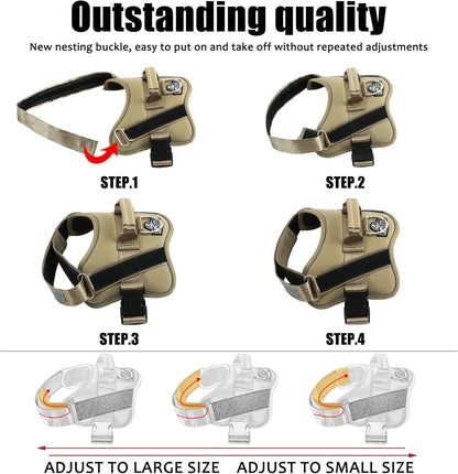 Bolux Dog Harness, No-Pull Reflective Dog Vest, Breathable Adjustable Pet Harness with Handle for Outdoor Walking - No More Pulling, Tugging or Choking