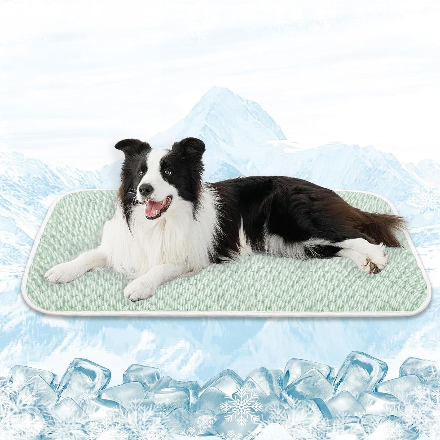 MICROCOSMOS Pet Cooling Mat & Sleeping Pad- Breathable Bubble Surface, EZ Clean. Keep Cooling for Pets, Kids and Adults in Summer.(Green, 48" x 24")