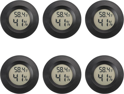 Mini Hygrometer Digital Thermometer Humidity Meter 6 Pack Hygrometer Thermometers Indoor/Outdoor Humidity Monitor Reptile Thermometer for Humidors Greenhouse Garden Cellar Fahrenheit(℉)/ Celsius(℃)