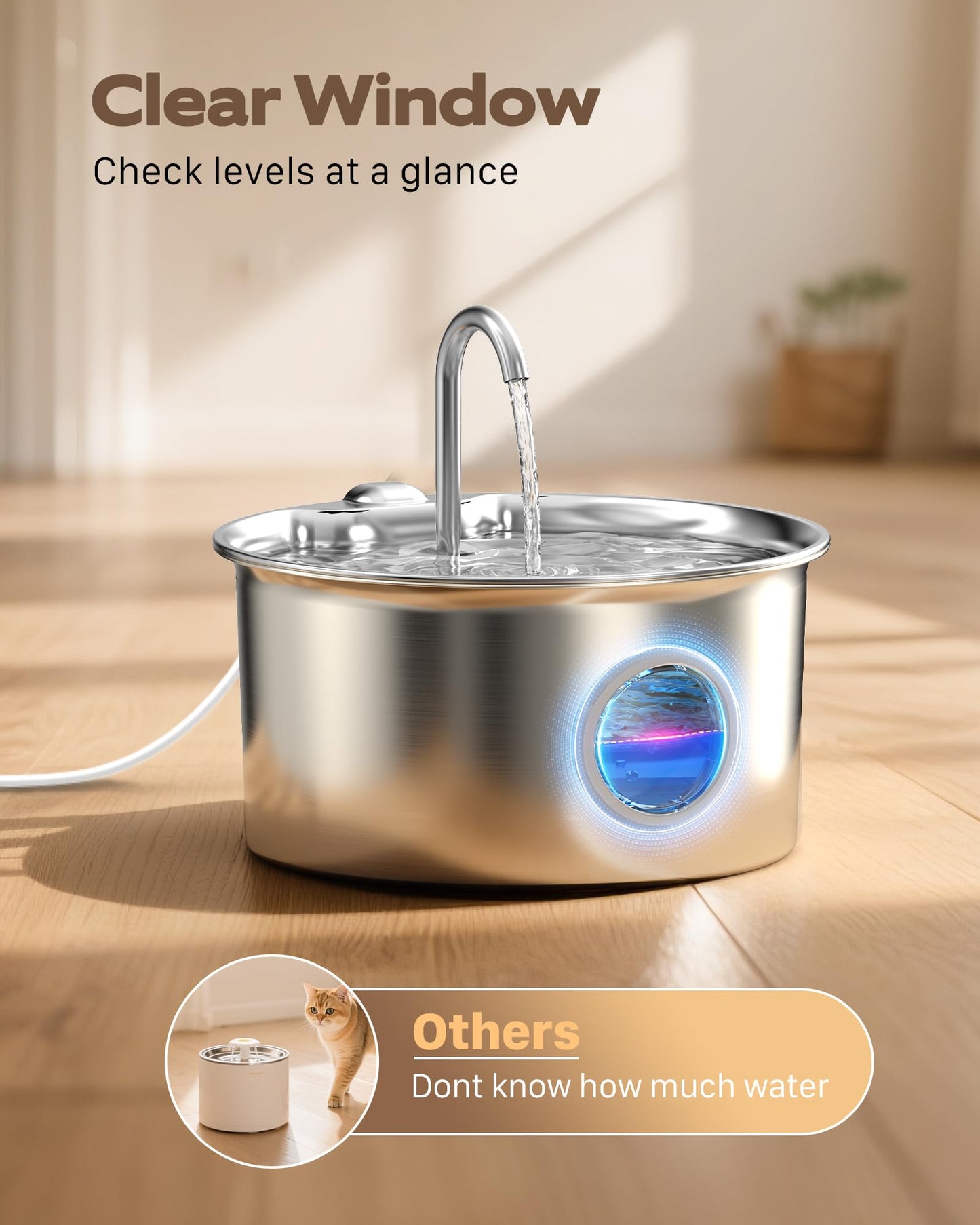 Cat Water Fountain Stainless Steel: Cat Fountain for. Chosen for real quality, fits naturally into