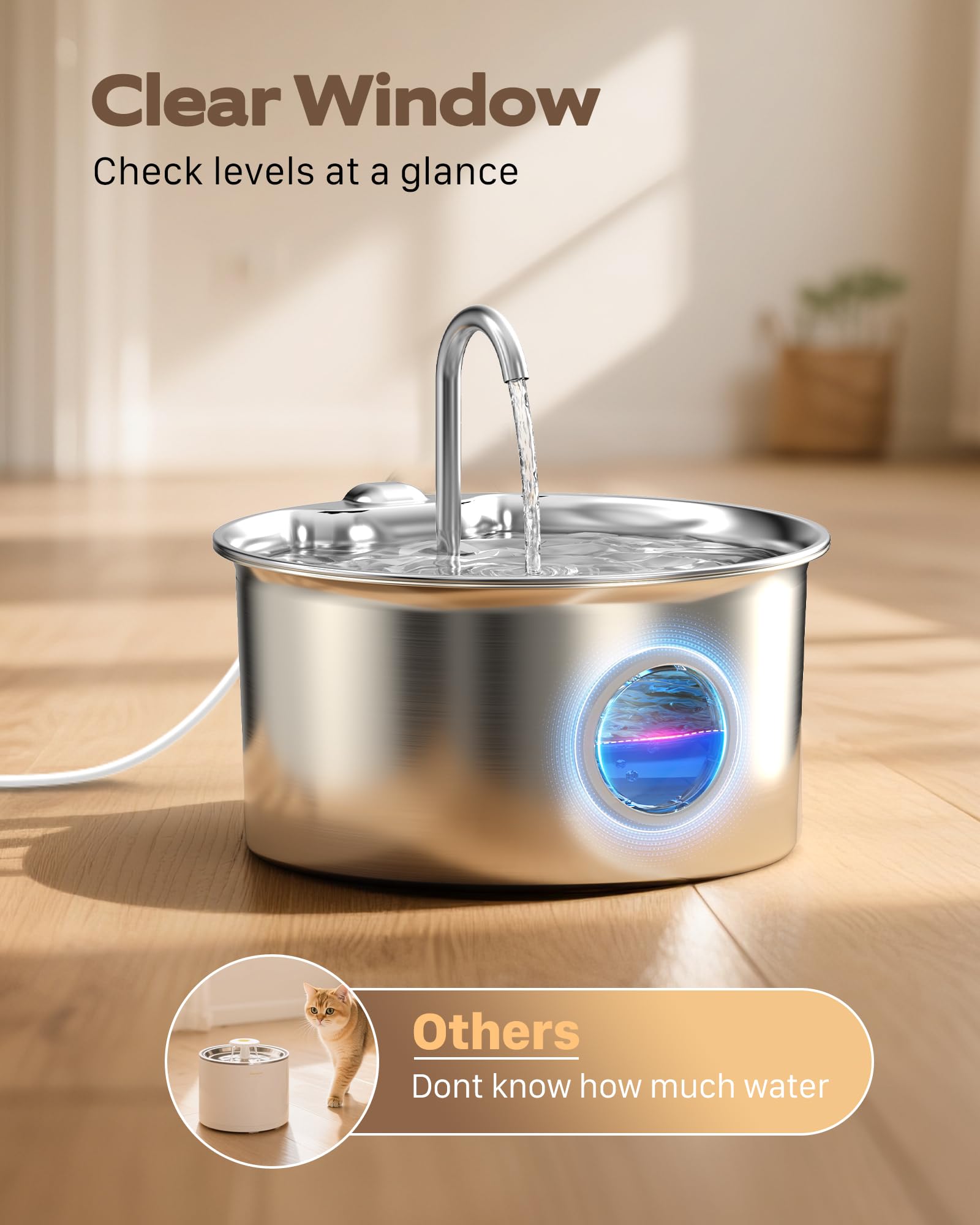 Cat Water Fountain Stainless Steel: Cat Fountain for. Chosen for real quality, fits naturally into