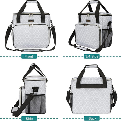 BAGLHER Dog Travel Bag, Pet Travel Bag (ALL Pet Travel Supplies), With 2 Pet Food Containers and 2 Collapsible Silicone Bowls; Essential Kits for Pet Travel DLwhite