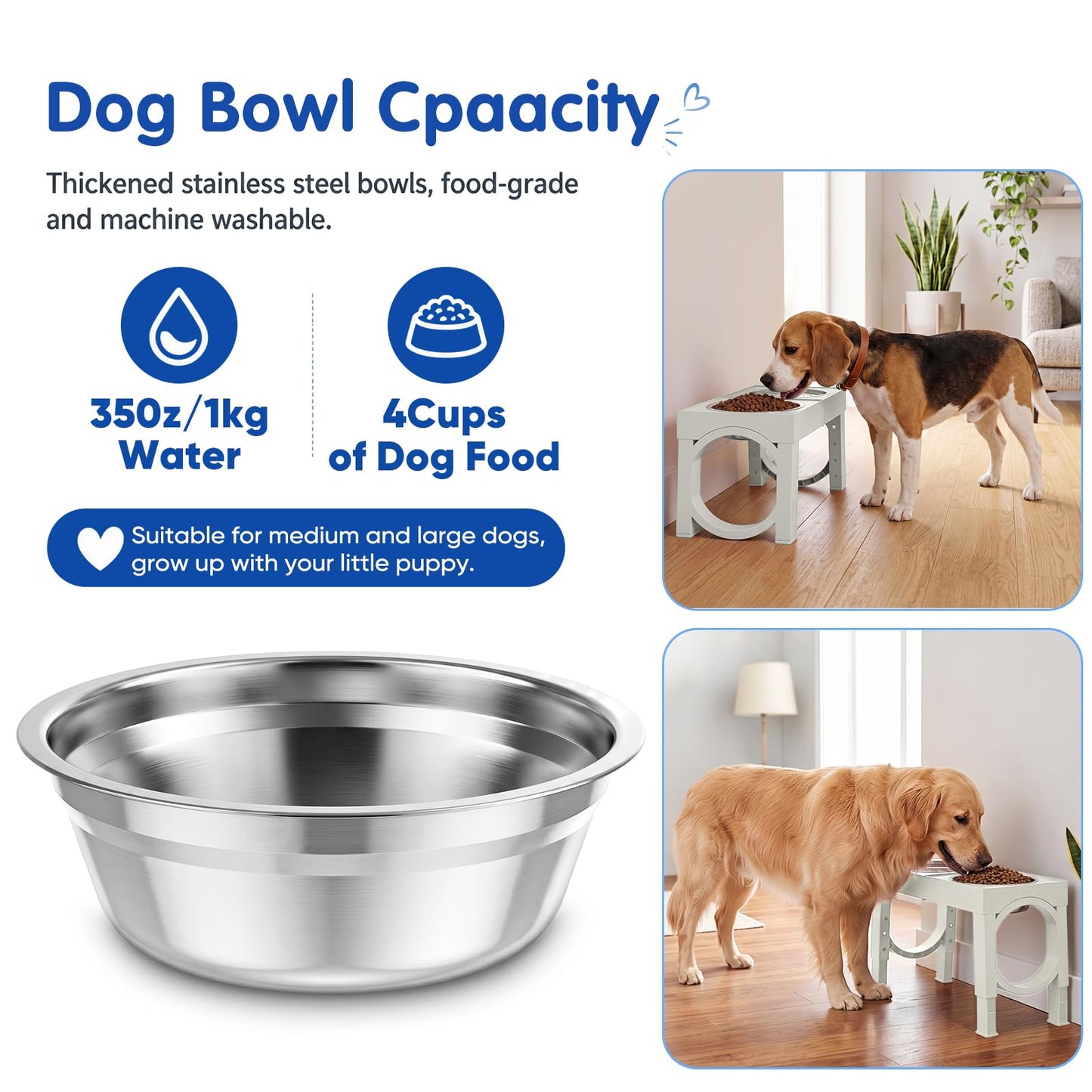 XIAZ Elevated Dog Bowls Large Breed Raised Dogs Bowl. Chosen for real quality, fits naturally into