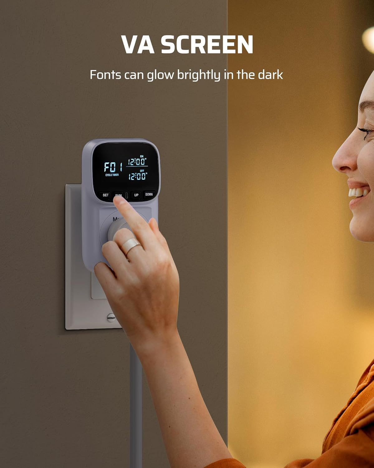 DEWENWILS Digital Temperature Controller, Heavy Duty 15A/1800W Thermostat Outlet Plug, VA Display Heating Cooling Control Timer, -40℉~210℉, Cyclic Timing/Countdown, for Greenhouse Incubator Homebrew