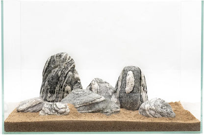 Natural Aquarium Rocks Silver Seiryu Rock Decorative Stone for Aquariums and Terrariums Animal Feeding Box, Micro Landscape, Stone Landscape and Bonsai.(10lb 2-7inch 5-6Pcs)