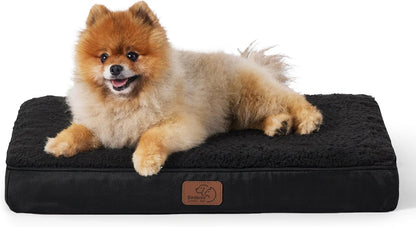 Bedsure Dog Bed for Small Dogs - Orthopedic Flat Puppy Beds with Removable Washable Cover, Egg Crate Foam Pet Mat, Suitable for Pet Up to 20 lbs